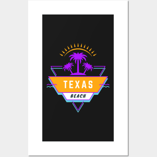 Texas beach Vibes 80's 90's at Sunset Posters and Art